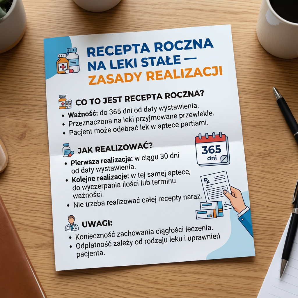 Terminy ważności e-recepty: 7, 30, 120 i 365 dni przedstawione pacjentowi